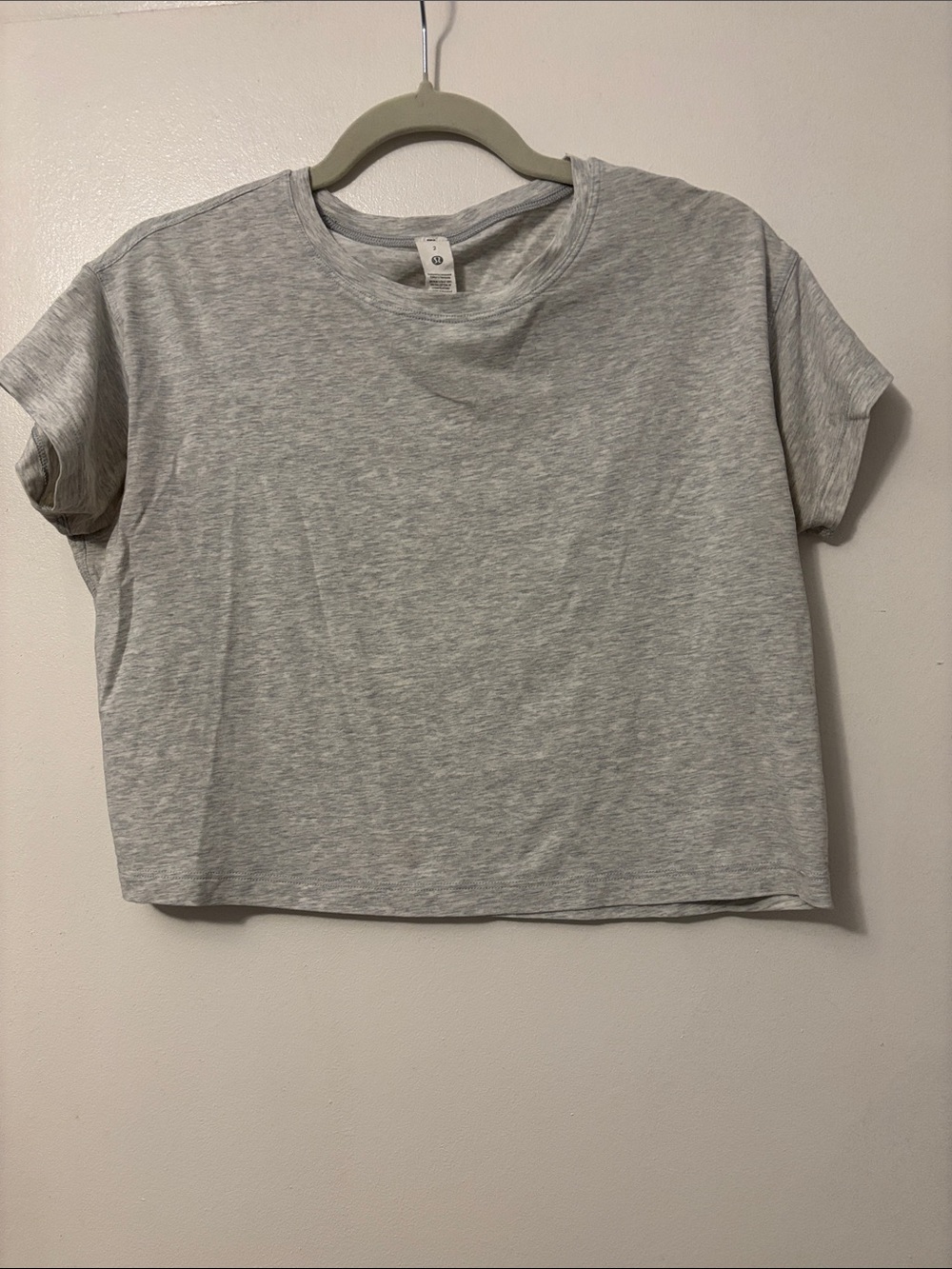lululemon athletica Heather Gray Crop Tee